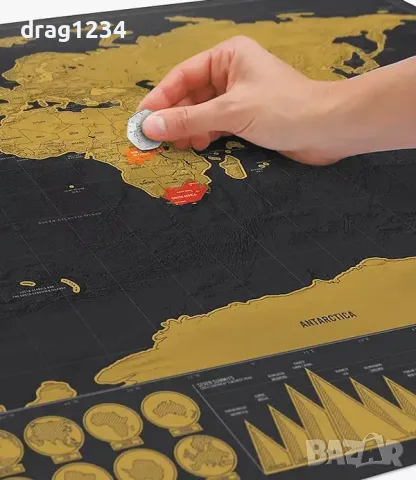 Световна Скреч Карта ScratchMap, снимка 2 - Карти за игра - 55593355