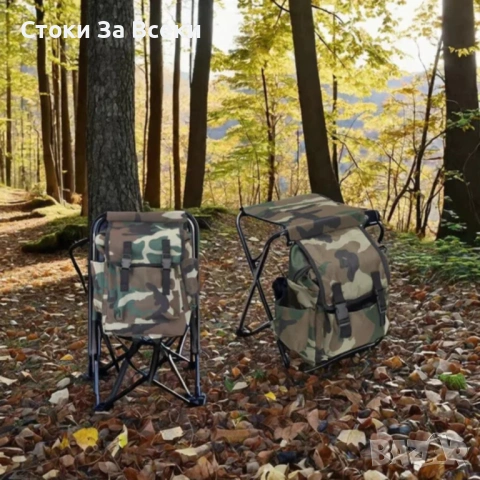 Камуфлажна раница с табуретка за риболов и къмпинг, снимка 6 - Раници - 54639454
