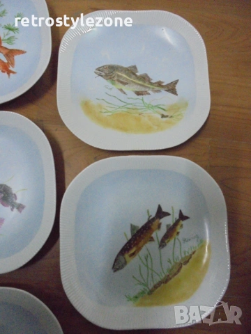 № 8557 Винтидж комплект порцеланови чинии – 7 броя (MW 1977) , снимка 4 - Други ценни предмети - 54059613