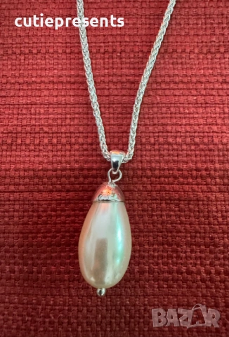 колие с перла, снимка 3 - Колиета, медальони, синджири - 54175703