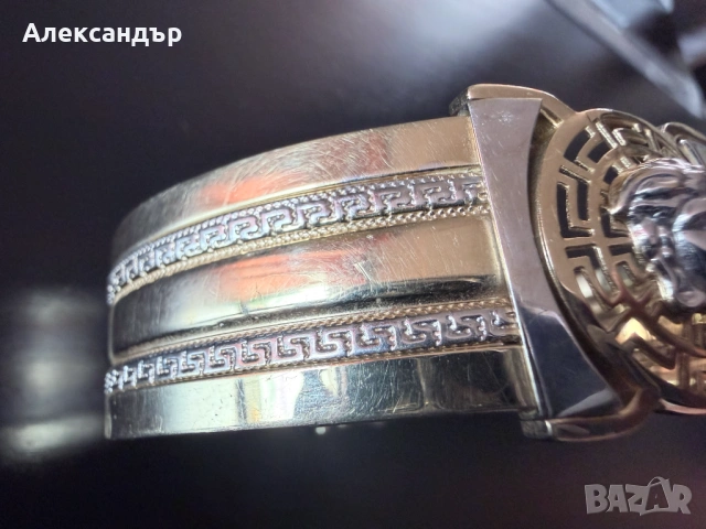 Масивна златна гривна 29 гр. тип белезник, снимка 5 - Гривни - 54402890