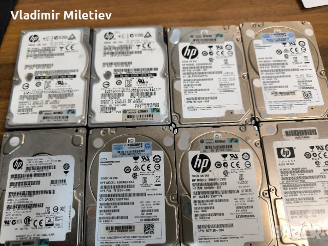 TOП ОФЕРТА! 8 броя - 300gb SAS дискове за сървър 10000rpm