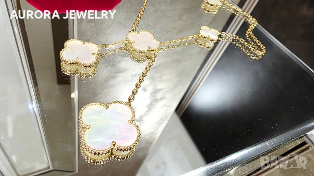 Van Cleef & Arpels VCA 6 Motifs Gold Mother of Pearl Magic Alhambra Clover Дамско Колие, снимка 3 - Колиета, медальони, синджири - 54133407