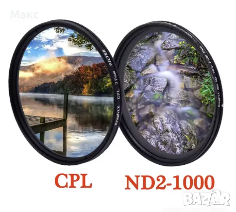 Комплект филтри KnightX CPL + ND2-1000 72mm CPL ND