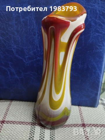 Ръчно изработена ваза стил Мурано., снимка 3 - Вази - 54121029