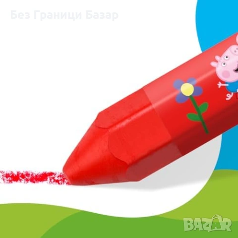 Нови Детски пастели 12 цвята Peppa Pig STAEDTLER Jumbo за оцветяване деца рисуване, снимка 3 - Други - 54415911