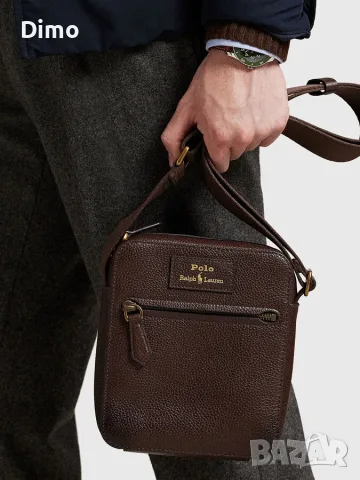 Кожена кросбоди чанта с лого POLO RALPH LAUREN, снимка 2 - Чанти - 55679914