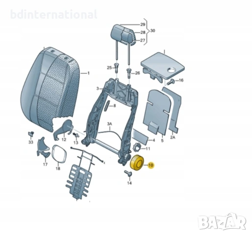 1J0881671H Дръжка за регулиране на седалка, Audi, Volkswagen, Сив, снимка 4 - Части - 54494060