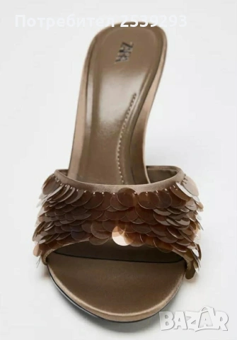 Zara Fantasy Sequin Сандали, снимка 5 - Дамски обувки на ток - 54164104