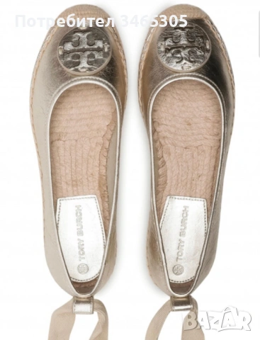 Tory Burch дамски еспадрили златни 37, снимка 4 - Дамски ежедневни обувки - 54663635