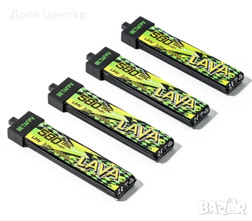 BetaFPV LAVA 580mAh 1s 95C комплект батерии (4 броя), снимка 2 - Дронове и аксесоари - 55064615