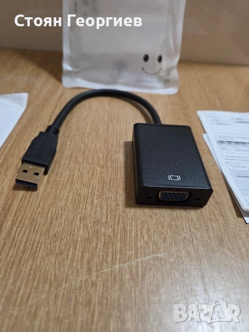 Чисто нов USB към VGA адаптер, снимка 2 - Кабели и адаптери - 54372323