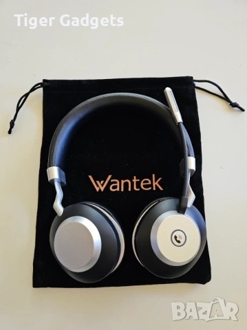 Безжична Bluetooth слушалка с микрофон Wantek WK882BT, USB Dongle, снимка 8 - Bluetooth слушалки - 54854133