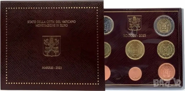 Евросет Ватикана 2023 година ( от 1 цент до 2 евро ), снимка 2 - Нумизматика и бонистика - 54640356