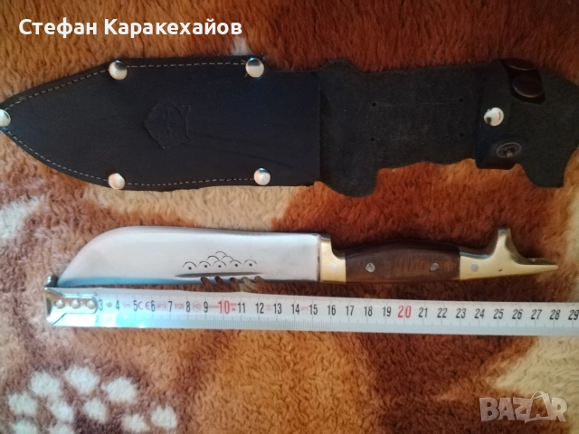 Стар кован ловен нож , снимка 3 - Ножове - 55159912