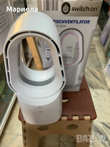 Малък Настолен Вентилатор с LED осветление / БЯЛ, снимка 7 - Вентилатори - 54750272