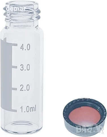 Комплект лабораторни флакони HPLC 4 мл с капачки (100 бр.), снимка 2 - Медицински консумативи - 55662905
