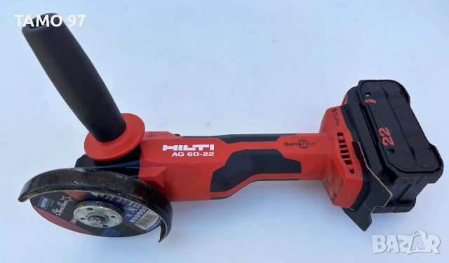 Hilti AG 6D-22 Nuron - Безчетков ъглошлайф с SensTech 2x22V 5.10Ah перфектен!, снимка 3 - Ъглошлайфи - 54586352
