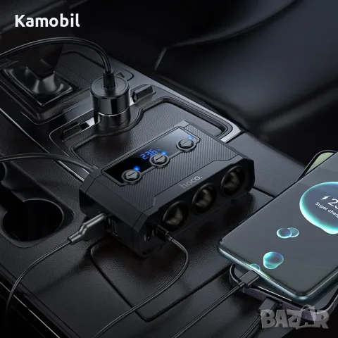 Зарядно за кола Hoco Z64 240W /разклонител/, снимка 3 - Зарядни за кола - 55528872