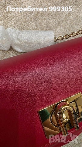 Оригинална дамска чанта Furla 1927 Rosso Vene – чисто нова, снимка 7 - Чанти - 54364459