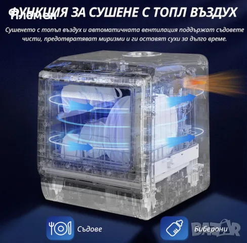 AIRMSEN TDQR03A - компактна съдомиялна – нова, снимка 8 - Съдомиялни - 55383263