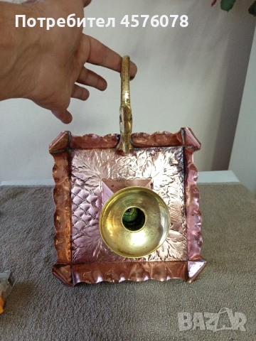 старинен свещник. съчетание бронз и мед, снимка 7 - Колекции - 54049197