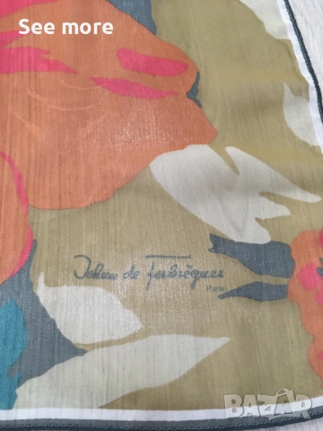 Jelan De Fabreques Paris шал коприна , снимка 4 - Шалове - 53999601