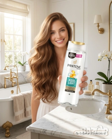 Pantene Pro-V Aqua Light Shampoo – Подхранващ шампоан за коса, склонна към омазняване, с лека формул