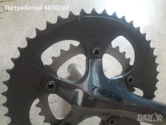 Shimano Тiagra 4600 / 170мм  Само десния курбел със плочите като на снимката, нямам ляв 170мм, снимка 8 - Части за велосипеди - 55072803