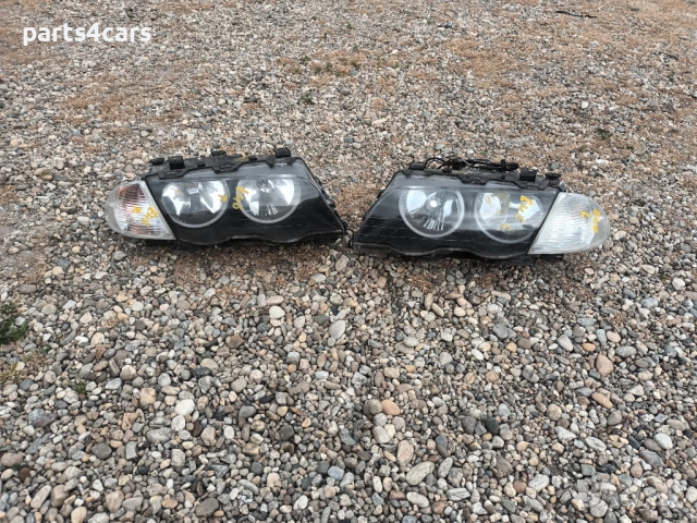 ляв и десен фар и мигач за бмв е46 с ангелски очи /рингове/ BMW E46