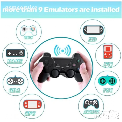 Безжичен контролер M8 Gamepad Retro Game Stick - 2.4G. Вградена в 10000+ игри 4K HDMI изход, 32GB, снимка 5 - Други игри - 54484832