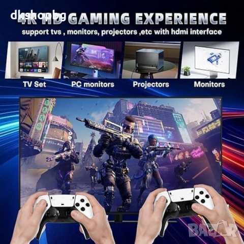 4547 PlayStation 5 Ретро Мини Конзола 4K HDMI – 64GB с 10,000+ Игри и 2 Безжични Джойстика, снимка 2 - Други игри и конзоли - 54527985