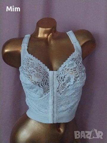  Резервирани Miss Mary 90 D Бял дантелен сутиен/ корсет/, снимка 2 - Бельо - 54297942