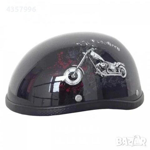 Каска за мотор тип канче - Черен Гланц, снимка 2 - Аксесоари и консумативи - 54090487