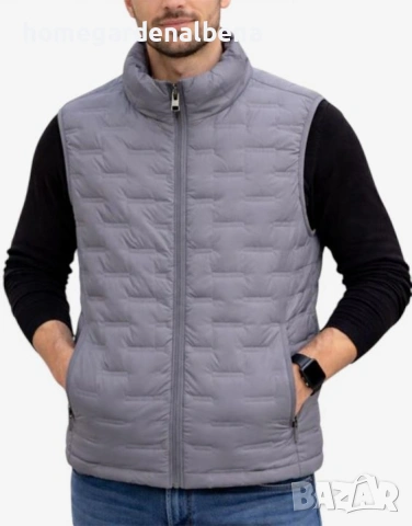 Мъжки елек JACK&JONES ватиран водоустойчив черен сив L XL XXL без ръкави, снимка 2 - Спортни дрехи, екипи - 54486901