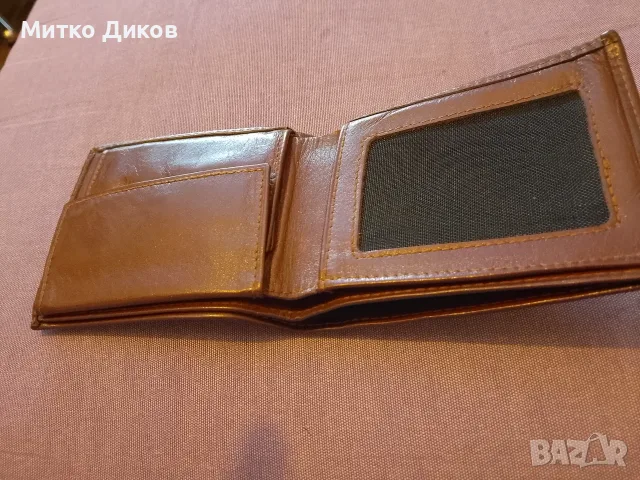 Бос портфейл естествена кожа 115х90 мм, снимка 3 - Портфейли, портмонета - 55300670
