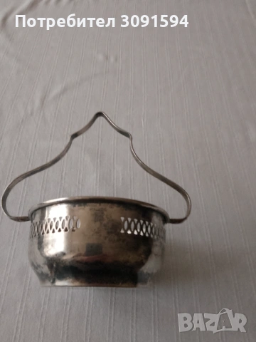 Винтидж Арт Деко посребрена кошничка за ядки , снимка 3 - Други ценни предмети - 41398540