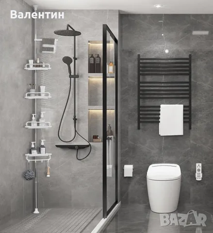 Телескопична ъглова етажерка за баня SONGMICS, снимка 4 - Етажерки - 55292387