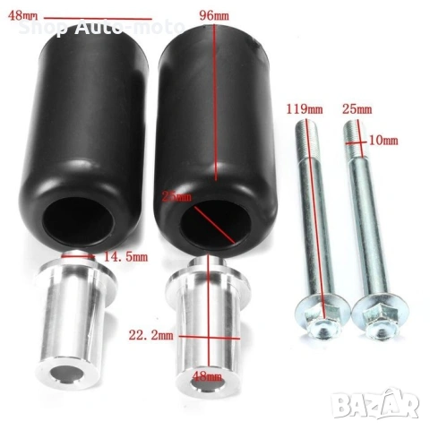 Краш тапи мото Automat-с болтове 10мм, 2бр, снимка 3 - Аксесоари и консумативи - 53478499