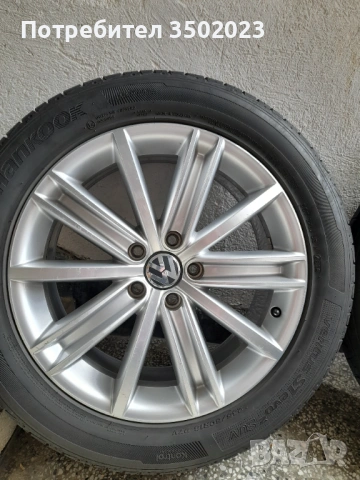 Джанти с Гуми 18 цола 5x112 Vw Tiguan / Фолксваген Тигуан . 7J ET43 ц Централен отвор 57.1, снимка 6 - Гуми и джанти - 54007392