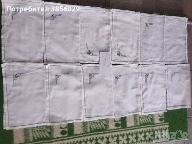 тъкани месали от баба ми,месали,пешкири,салфетки,носни кърпички, снимка 5 - Колекции - 55500267
