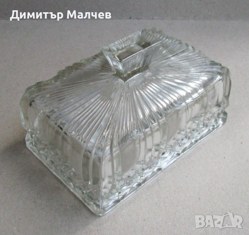 Стъклен капак от старинна масленица 17/11/10 см, отличен