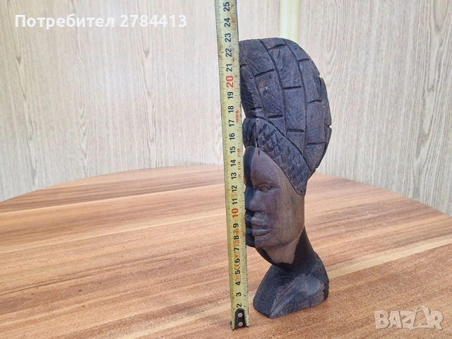 Африканска статуетка / дърворезба 24 см., снимка 6 - Статуетки - 54363354