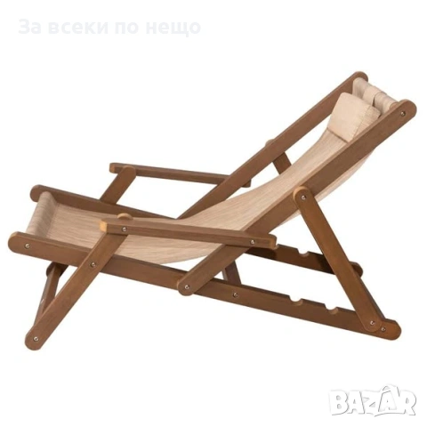 Сгъваем дървен шезлонг, 66.5*103.5*65 см – 66.5*105*83 см Код P2804, снимка 3 - Градински мебели, декорация  - 55227864