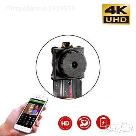 Wi Fi мини скрита камера с Full HD 4K 