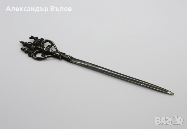 Винтидж нож за писма BMF (Западна Германия), три заека, имперски стил, посребрен, снимка 9 - Антикварни и старинни предмети - 54989248