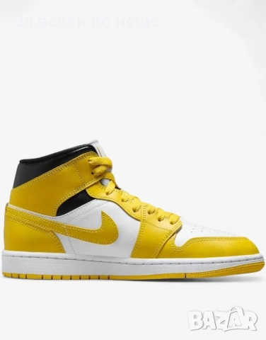 NIKE Jordan 1 Mid Shoes White/Yellow Дамски Маратонки👟Дамски Спортни Обувки Код P2362, снимка 6 - Маратонки - 54401890