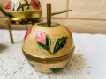Красив месингов комплект от Англия с макове , снимка 3
