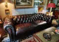 Оригиналне кожени диван Chesterfield Честърфийлд естествена телешка кожа Внос, снимка 1