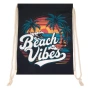 Дамска раница мешка черна с палми Summer vibes_1250433, снимка 2
